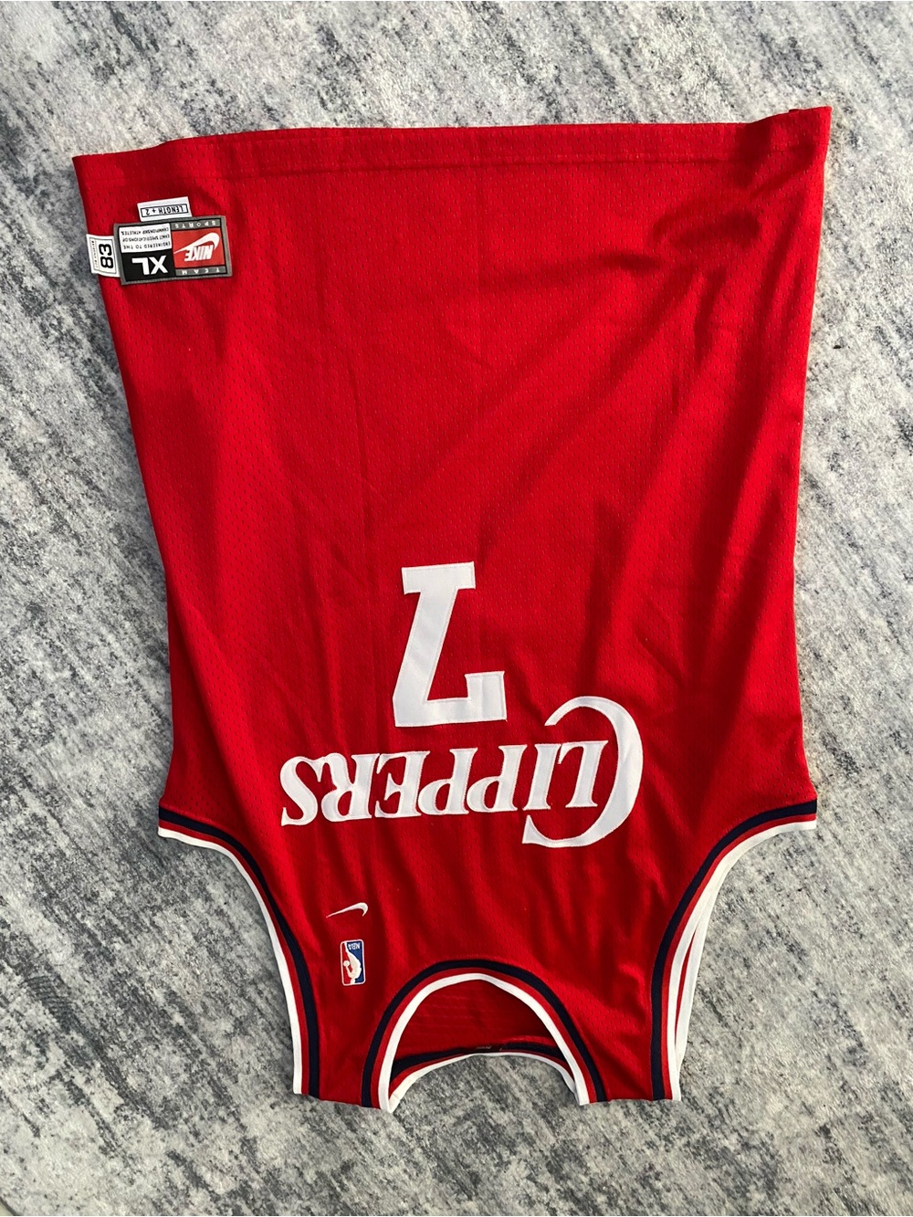 Nike LA Clippers #7 Red NBA Jersey lamar Odom like new sz XL